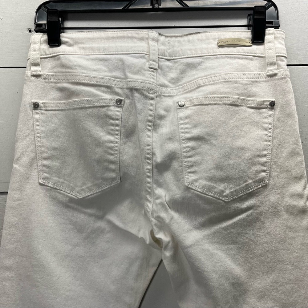 Anthropologie Pilcro Mid Rise White Raw Hem Denim Size 28 - Picture 4 of 6
